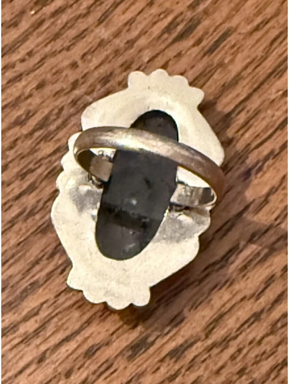 Prehnite Sterling Silver Ring Size 9.5 Boho Statement Oval Green